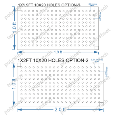 SCR20 1X2 FEET 10X20 HOLES SCREEN TOTAL HOLES=200