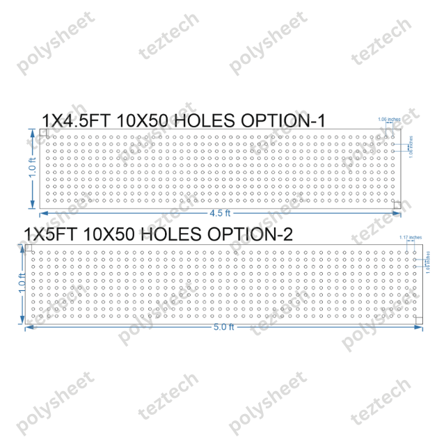 SCR23 1X5 FEET 10X50 HOLES SCREEN TOTAL HOLES=500