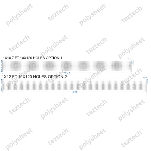 SCR26 1X12 FEET 10X120 HOLES SCREEN TOTAL HOLES=1200