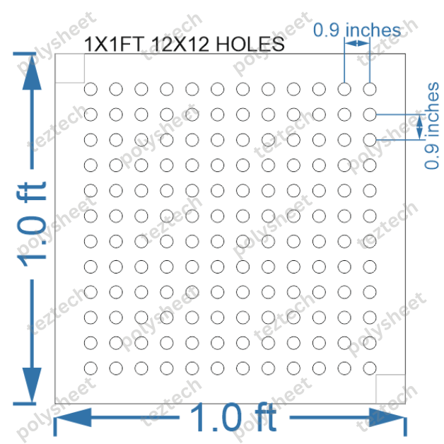 SCR28 1X1 FEET 12X12 HOLES SCREEN TOTAL HOLES=144