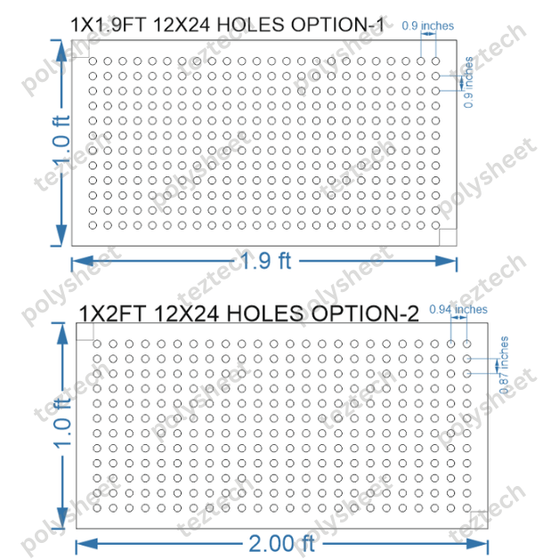 SCR29 1X2 FEET 12X24 HOLES SCREEN TOTAL HOLES=288
