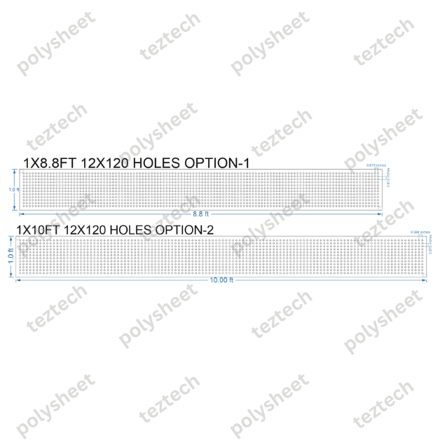 SCR34 1X10 FEET 12X120 HOLES SCREEN TOTAL HOLES=1440