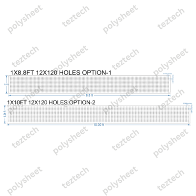 SCR34 1X10 FEET 12X120 HOLES SCREEN TOTAL HOLES=1440
