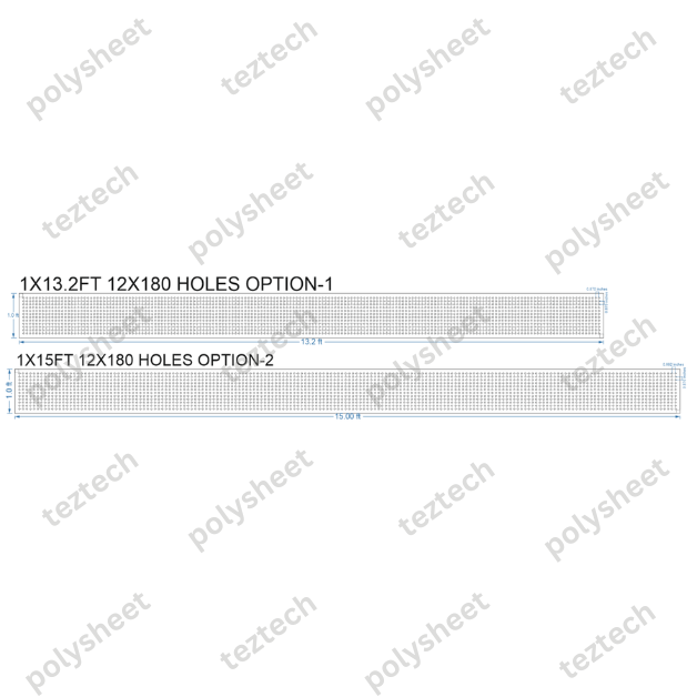 SCR36 1X15 FEET 12X180 HOLES SCREEN TOTAL HOLES=2160