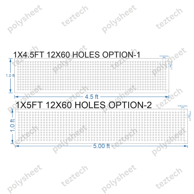 SCR32 1X5 FEET 12X60 HOLES SCREEN TOTAL HOLES=720