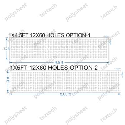 SCR32 1X5 FEET 12X60 HOLES SCREEN TOTAL HOLES=720