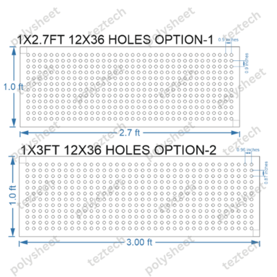 SCR30 1X3 FEET 12X36 HOLES SCREEN TOTAL HOLES=432