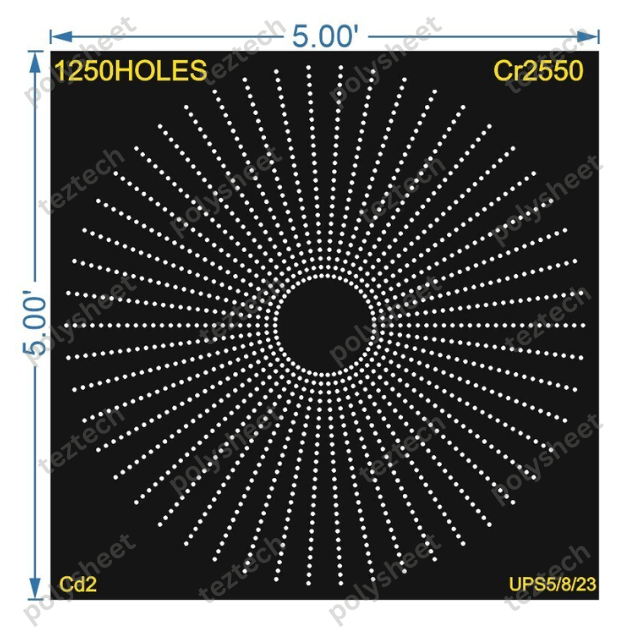 CRC130	5X5 FEET 25X50 HOLES CIRCLE POLYSHEET 2 PARTS