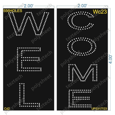 WC23 WELCOME SHEET 4X4 FT 556 HOLES 2PARTS