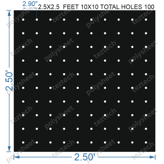 SCR301 2.5X2.5 FEET 10X10 HOLES SCREEN TOTAL HOLES=100
