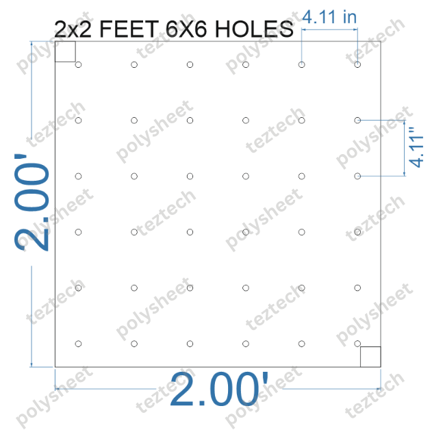 SCR90 2X2 FEET 6X6 HOLES SCREEN TOTAL HOLES=36