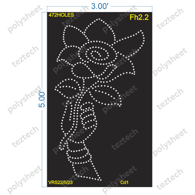 FH2.2 FLOWER WITH HAND 5X3 FEET 472HOLES