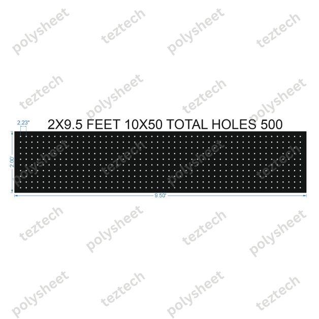 SCR356	2X9.5 FEET 10X50 HOLES SCREEN TOTAL HOLES=500 (2.23&quot; GAPE)
