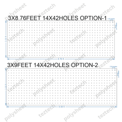 SCR421	 3X9 FEET 14X42 HOLES SCREEN TOTAL HOLES=588