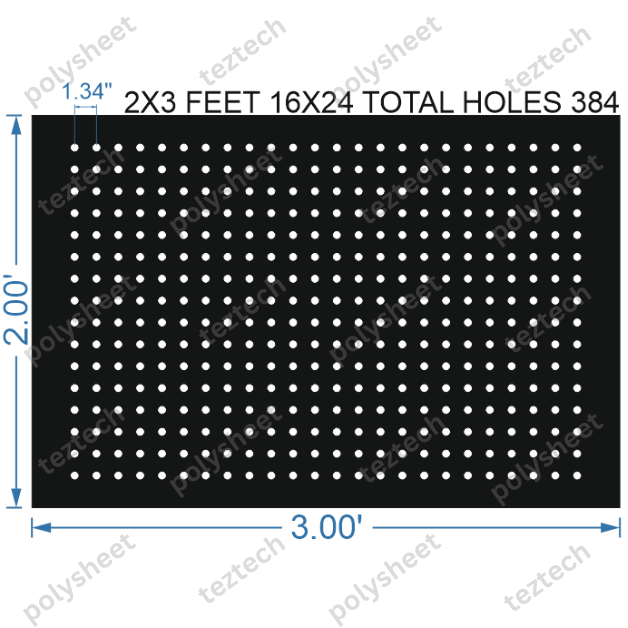 SCR381 	2X3 FEET 16X24 HOLES SCREEN TOTAL HOLES=384