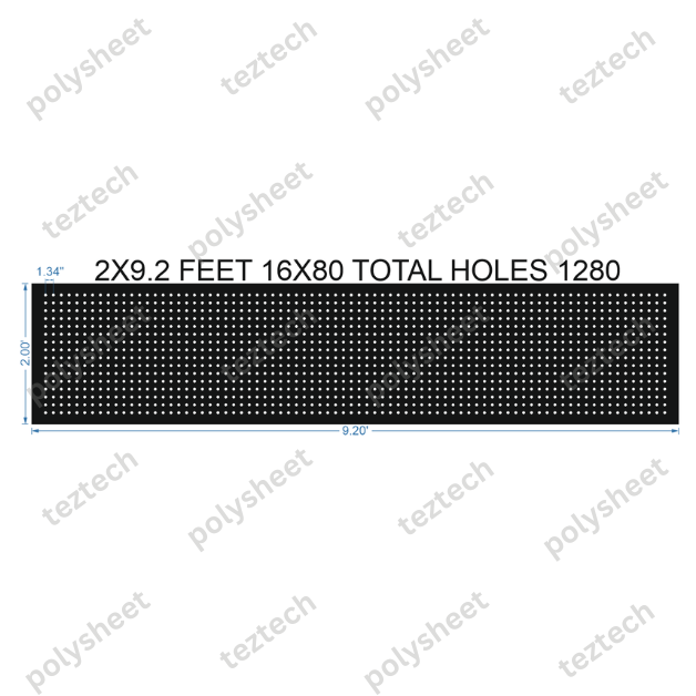 SCR386	 2X9.2 FEET 16X80 HOLES SCREEN TOTAL HOLES=1280