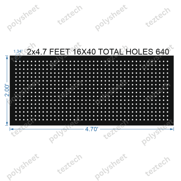 SCR383	 2X4.7 FEET 16X40 HOLES SCREEN TOTAL HOLES=640