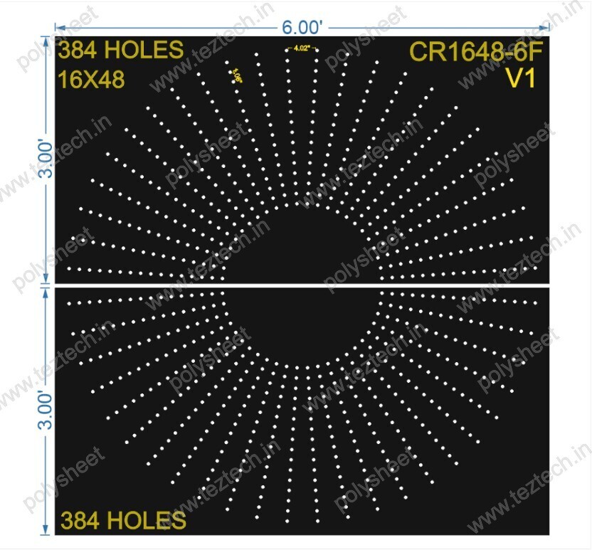 CRC117	6X6 FEET 16X48 HOLES CIRCLE POLYSHEET 2 PARTS