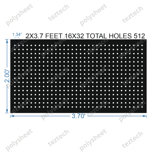 SCR382 	2X3.7 FEET 16X32 HOLES SCREEN TOTAL HOLES=512