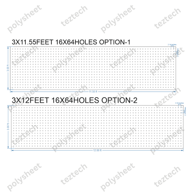 SCR428	3X12 FEET 16X64 HOLES SCREEN TOTAL HOLES=1024