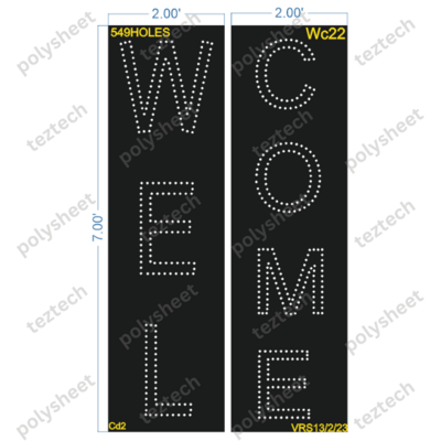 WC22 WELCOME SHEET 7X4 FT 549HOLES 2PARTS