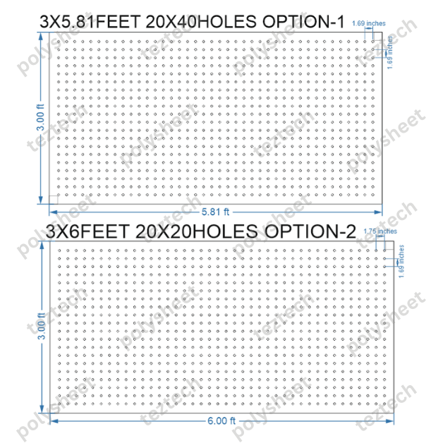 SCR144 3X6 FEET 20X40 HOLES SCREEN TOTAL HOLES=800
