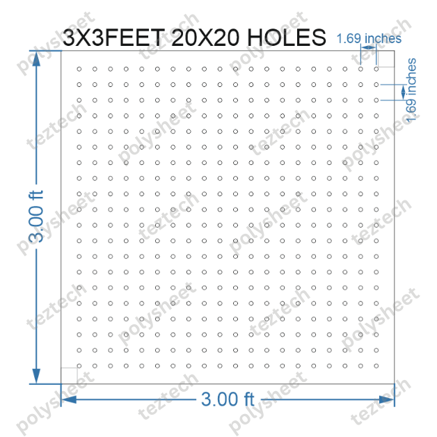 SCR140 3X3 FEET 20X20 HOLES SCREEN TOTAL HOLES=400