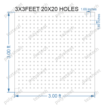 SCR140 3X3 FEET 20X20 HOLES SCREEN TOTAL HOLES=400