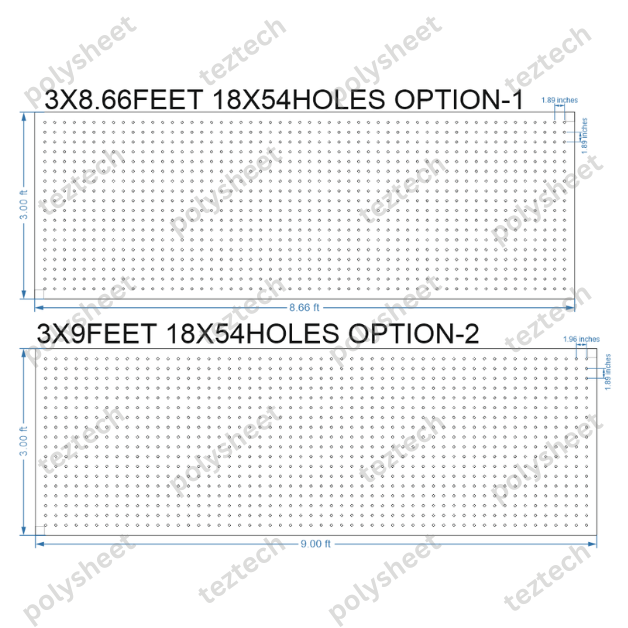 SCR138 3X9 FEET 18X54 HOLES SCREEN TOTAL HOLES=972