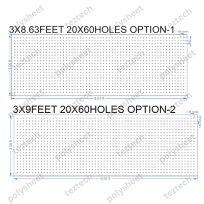 SCR145 3X9 FEET 20X60 HOLES SCREEN TOTAL HOLES=1200