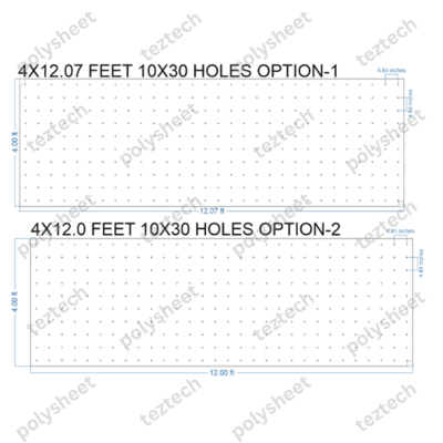 SCR175 4X12 FEET 10X30 HOLES SCREEN TOTAL HOLES=300