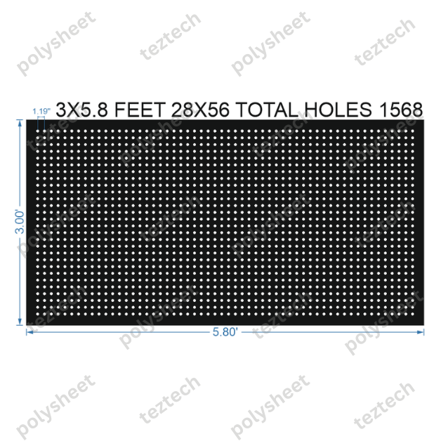 SCR166 3X5.8 FEET 28X56 HOLES SCREEN TOTAL HOLES=1568