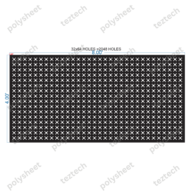 SCR435 	4X8 FEET 32X64 HOLES SCREEN TOTAL HOLES=2048
