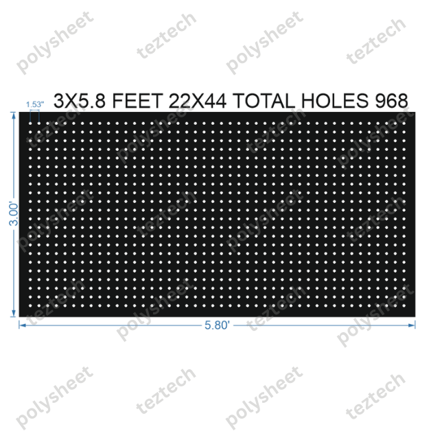 SCR158 3X5.8 FEET 22X24 HOLES SCREEN TOTAL HOLES=528