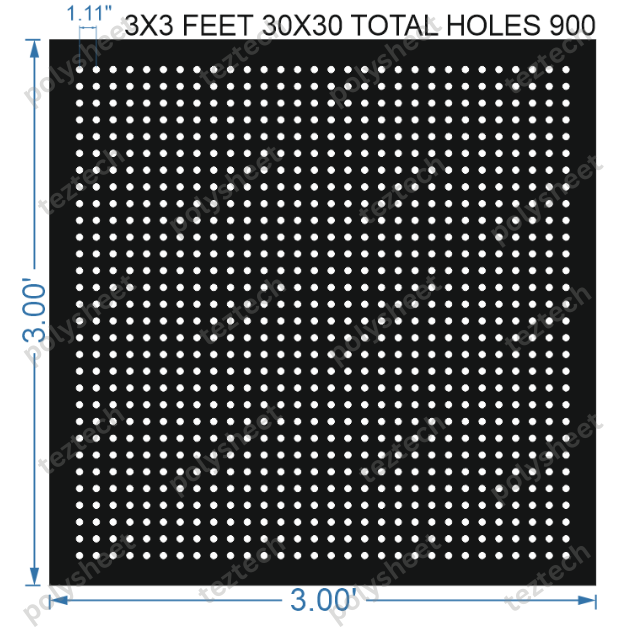 SCR167 3X3 FEET 30X30 HOLES SCREEN TOTAL HOLES=900