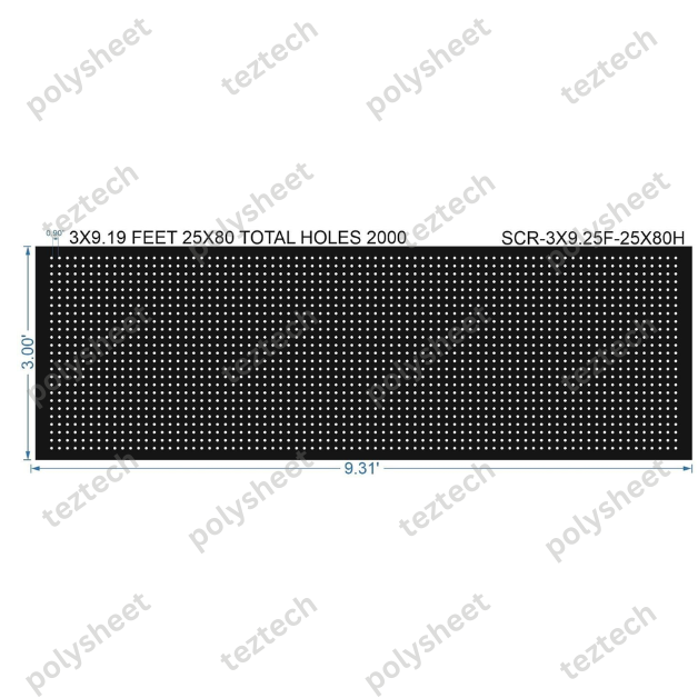 SCR149 3X9.19 FEET 25X80 HOLES SCREEN TOTAL HOLES=2000