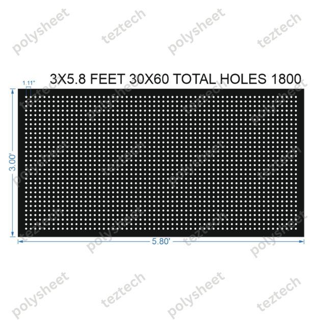 SCR168 3X5.8 FEET 30X60 HOLES SCREEN TOTAL HOLES=1800