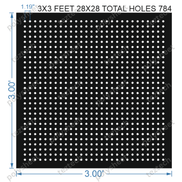 SCR165 3X3 FEET 28X28 HOLES SCREEN TOTAL HOLES=784