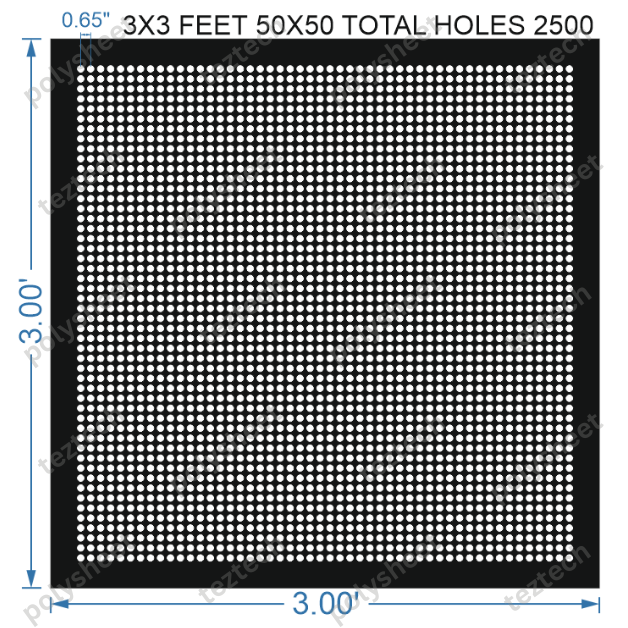 SCR171 3X3 FEET 50X50 HOLES SCREEN TOTAL HOLES=2500