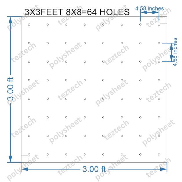 SCR398	3X3 FEET 8X8 HOLES SCREEN TOTAL HOLES=64