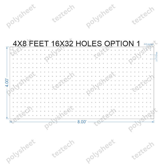 SCR191 AIR PASS HOLES SCREEN 4X8 FEET 16X32 HOLES TOTAL HOLES=512