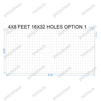 SCR191 AIR PASS HOLES SCREEN 4X8 FEET 16X32 HOLES TOTAL HOLES=512