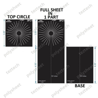 3FC1 TOP CIRCLE CRACKER TREE POLY SHEET WITH HOLES 3X7FEET