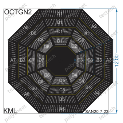 OCTGN2 OCTAGON 12X12 FEET - 10X20 HOLES TRIANGLE IN TRIANGLE X 12 = TOTAL 6400 HOLES
