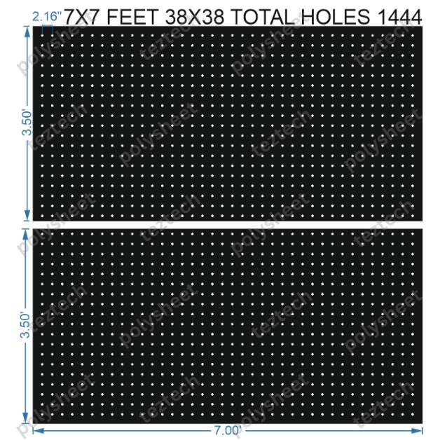 SCR270 7X7 FEET 38X38 HOLES SCREEN TOTAL HOLES=1444