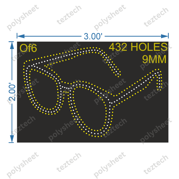 OF6 OPTICAL 2X3FEET 432 HOLES