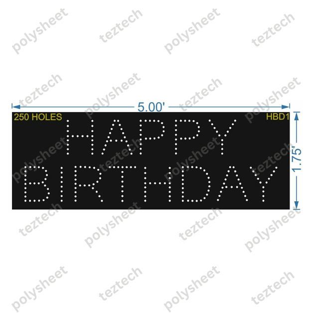 HBD1 HPY BDAY  1.75X5 FEET   250 HOLES