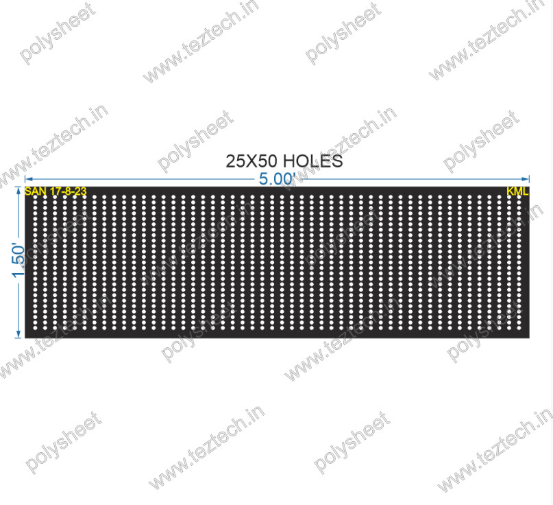 SCR352	1.5X5 FEET 25X50 HOLES SCREEN TOTAL HOLES=1250