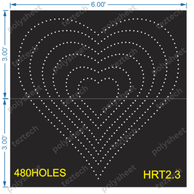 HRT2.3 HEART 6X6 FEET 480 HOLES 2 PARTS