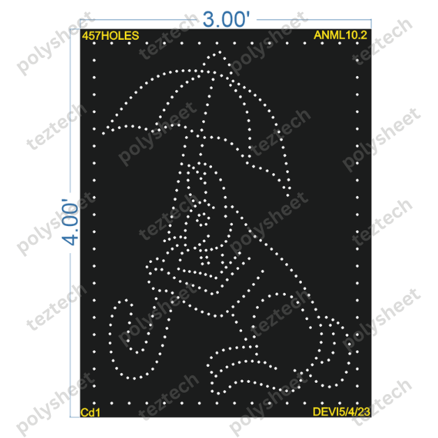 ANML10.2 RABBIT 4X3 FEET  457HOLES